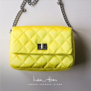 India Hicks satin crossbody bag clutch - yellow